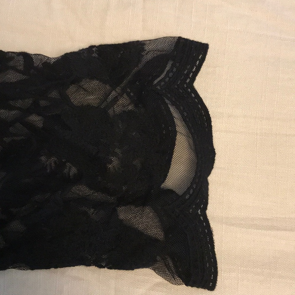 Black lace short sleeve romper